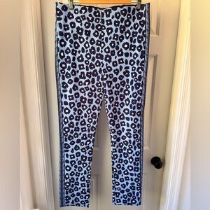 NWT Gretchen Scott GripeLess Blue Animal Print Stretch Pants Size 16 "Goddess"